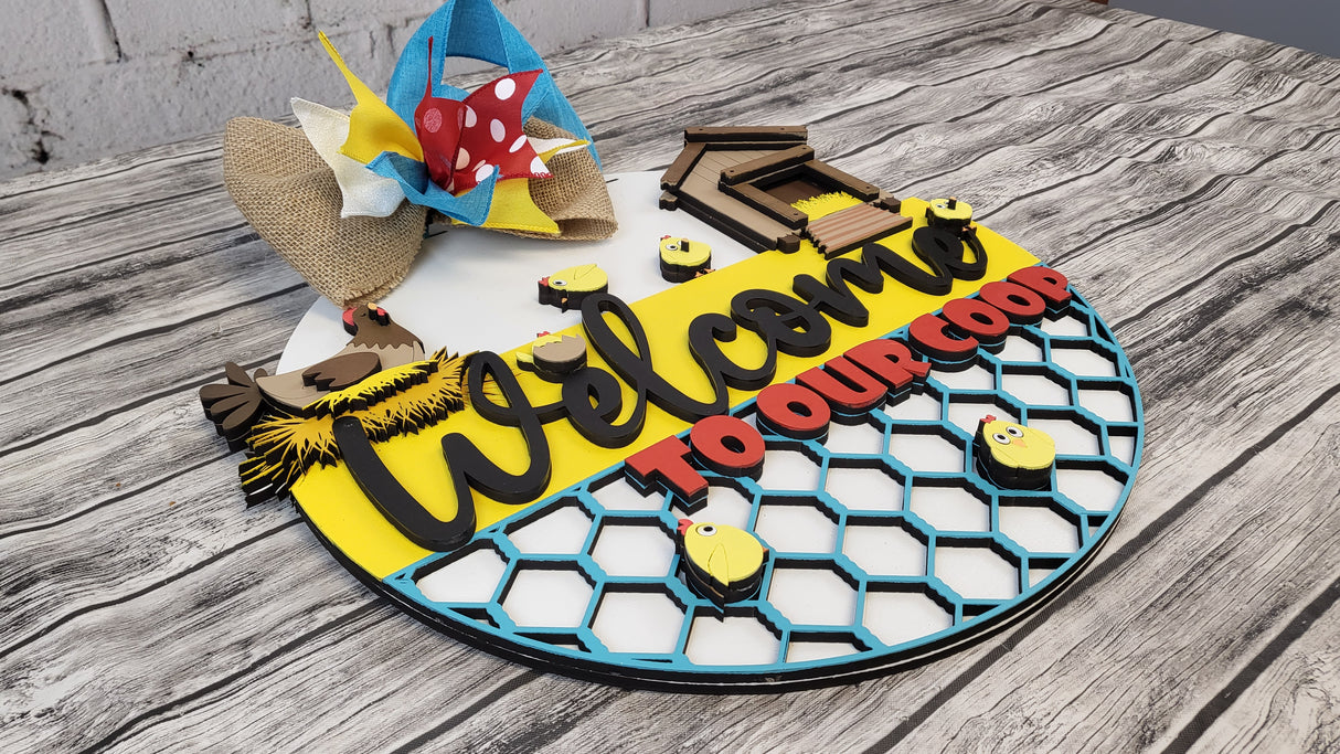 Welcome To Our Coop Door Hanger - Lvl 2