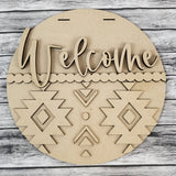 Welcome Aztec Door Hanger DIY Unfinished Kit
