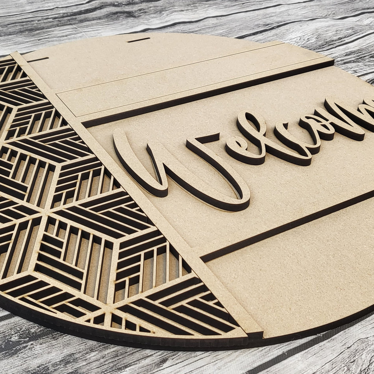 Welcome Aztec Side Door Hanger DIY Unfinished Kit – Kim & Garrett Make It!