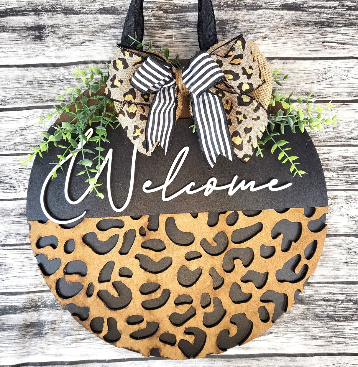 Welcome Leopard Print Bottom Door Hanger - Lvl 1