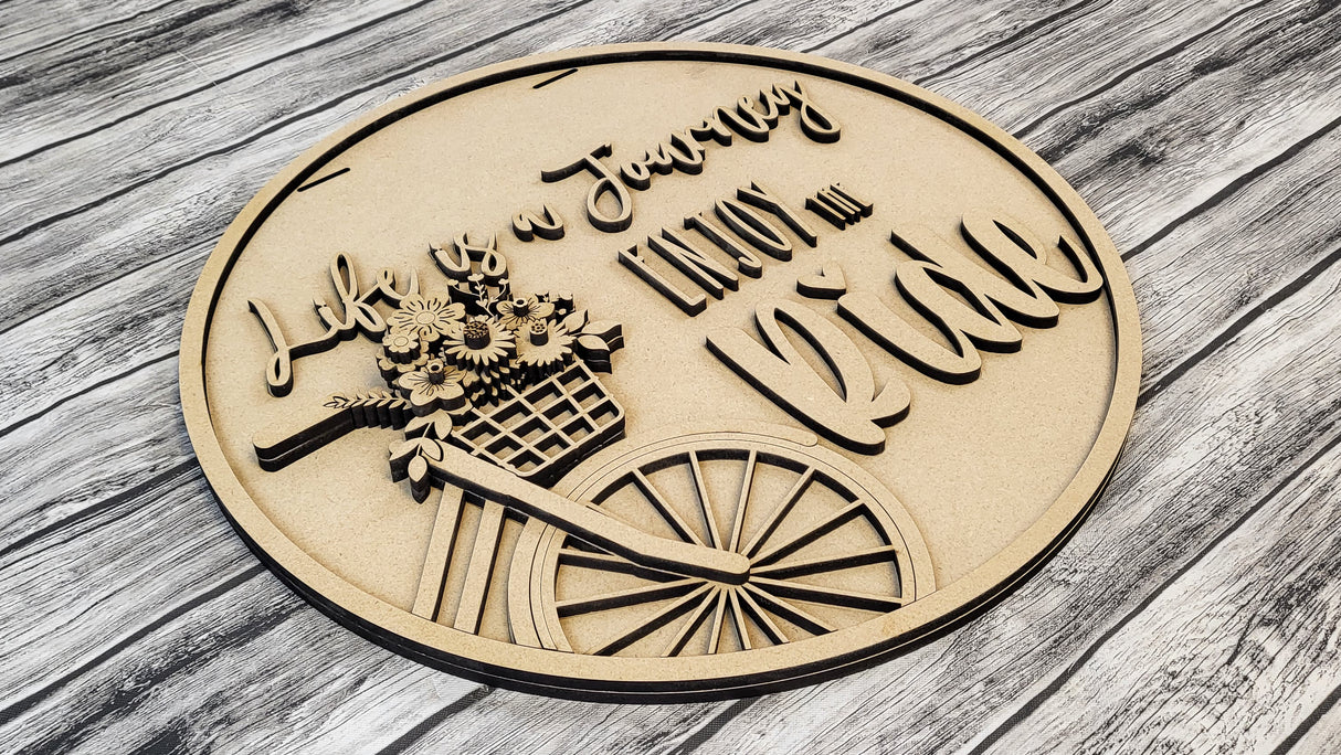 Life Is a Journey Bicycle Door Hanger - Lvl 2