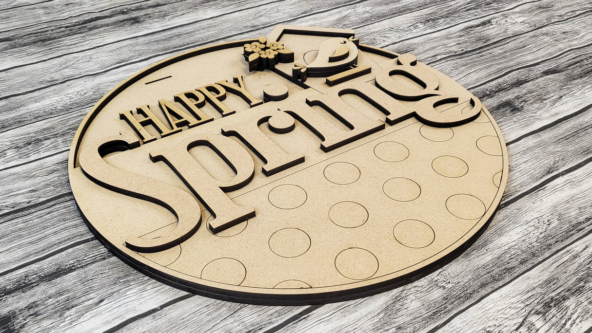 HAPPY Spring Bird House Door Hanger - Lvl 1