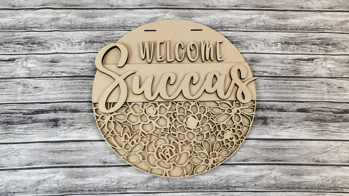 Welcome Succas Door Hanger DIY Unfinished Kit