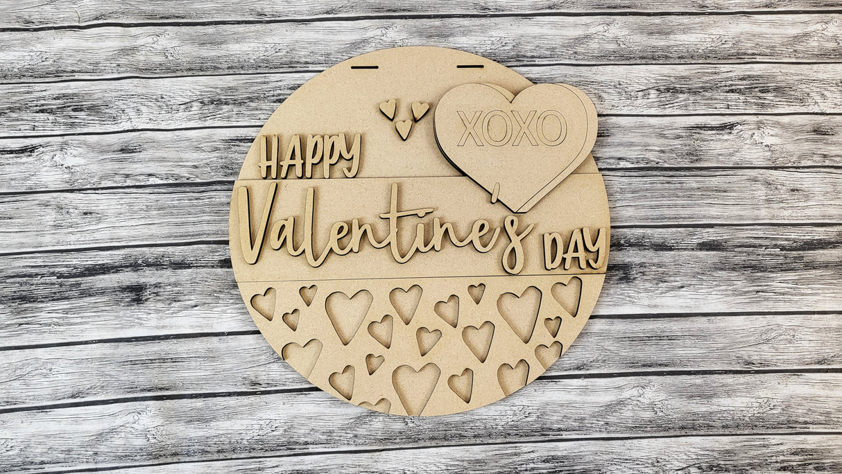 Happy Valentines Day Candy Heart DIY Unfinished Kit