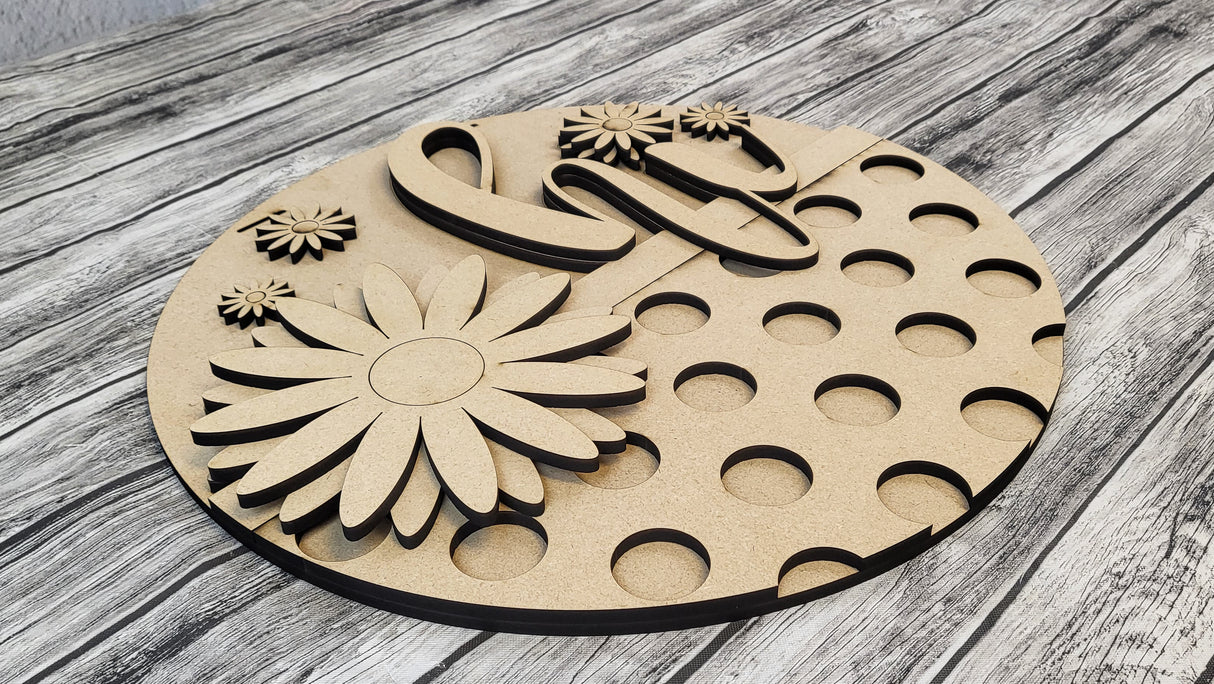 Hi Daisy Polka Dot Door Hanger - Lvl 1