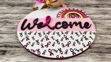 Breast Cancer Awareness Ribbons and Rainbow Door Hanger - Lvl 2