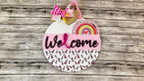 Breast Cancer Awareness Ribbons and Rainbow Door Hanger DIY Unfinished Kit