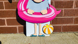 Summer Vibes Gnome with Floaty Vertical Porch Leaner SVG