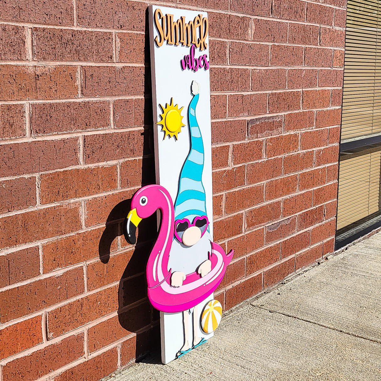 Summer Vibes Gnome with Floaty Vertical Porch Leaner DIY Unfinished Kit