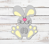 3D Easter Bunny Layered SVG