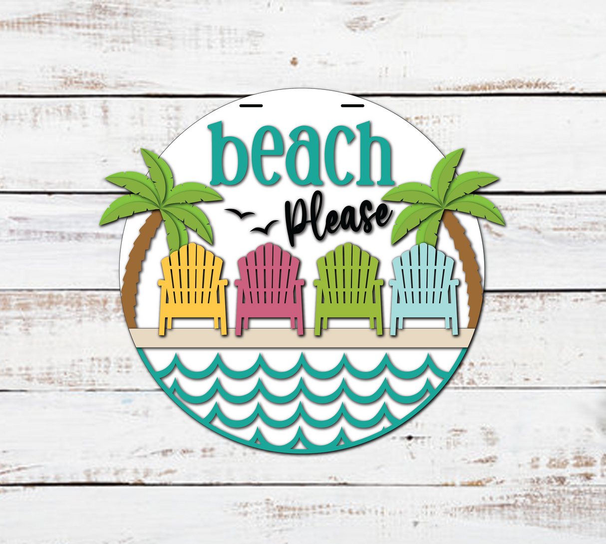 Beach Please Door Hanger SVG