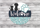 Welcome Cat and Dog Paws Door Hanger - Lvl 1