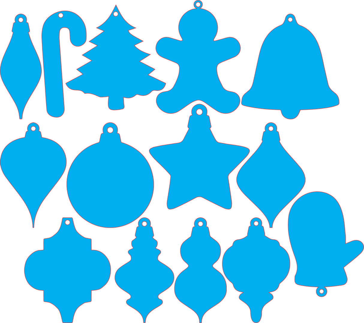 Christmas Ornament Shapes SVG