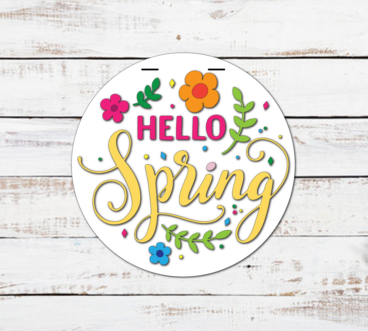 Hello Spring Flowers Door Hanger - Lvl 2