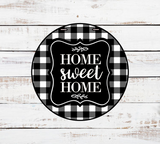 Home Sweet Home Buffalo Plaid Door Hanger - Lvl 1