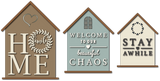 3 Standing Houses with Phrases SVG