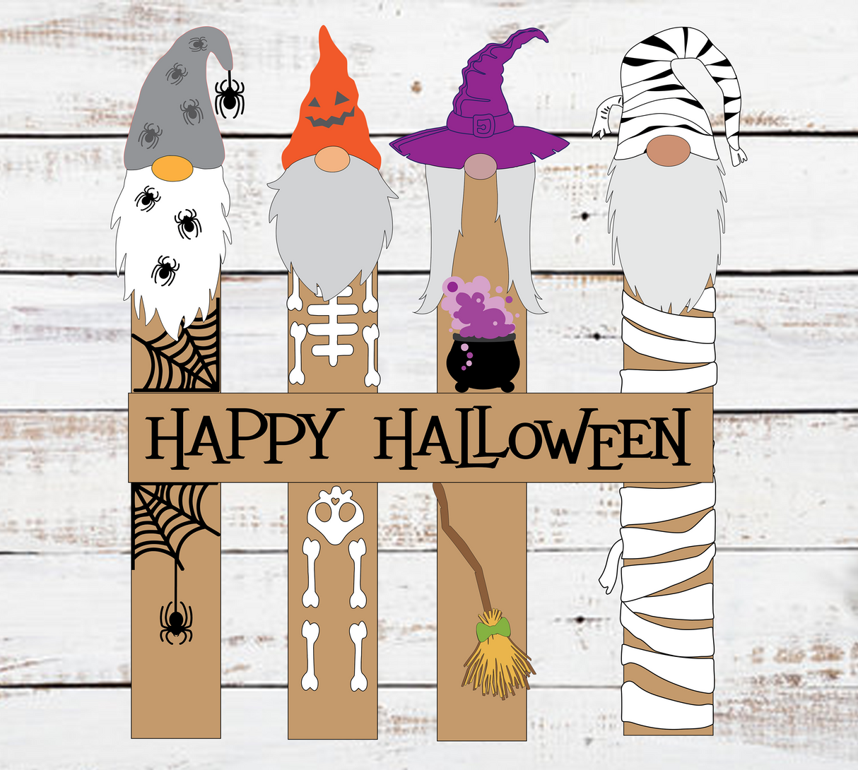 Happy Halloween Gnome Porch Leaner SVG
