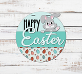 Happy Easter Waving Bunny Door Hanger - Lvl 2