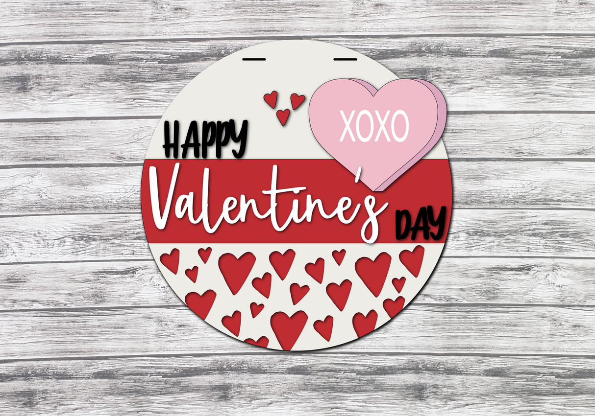 Happy Valentines Day Candy Heart DIY Unfinished Kit