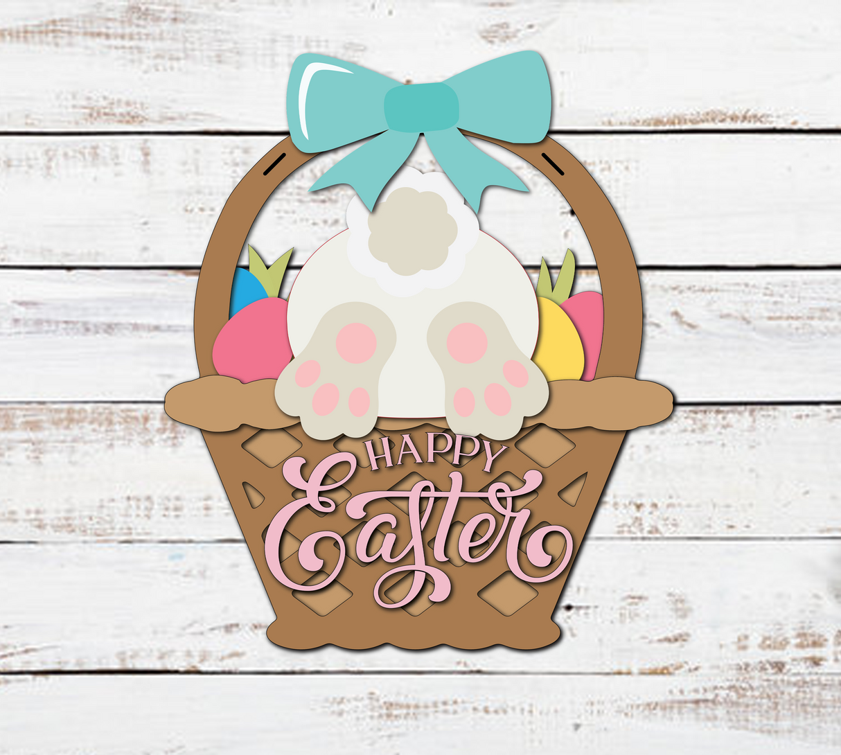 Happy Easter Bunny Butt Door Hanger - Lvl 2