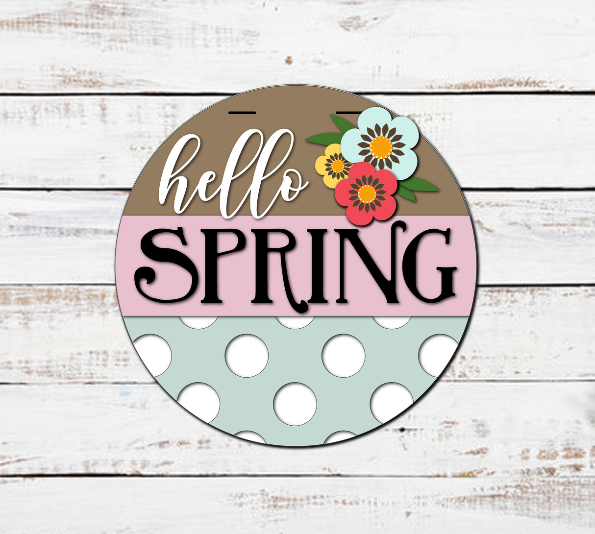 Hello Spring Polka Dots Door Hanger - Lvl 1