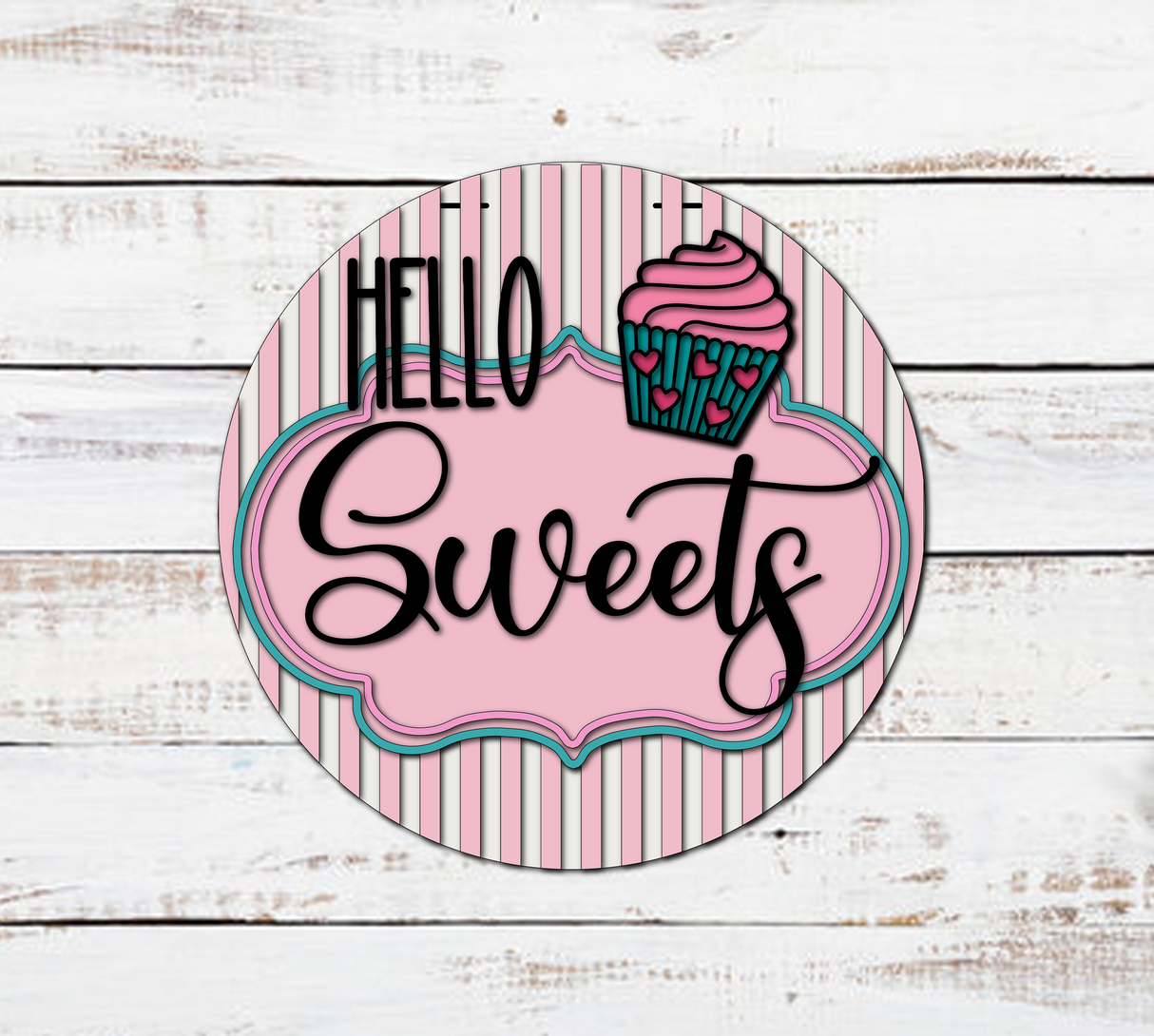 Hello Sweets Cupcake Door Hanger - Lvl 2