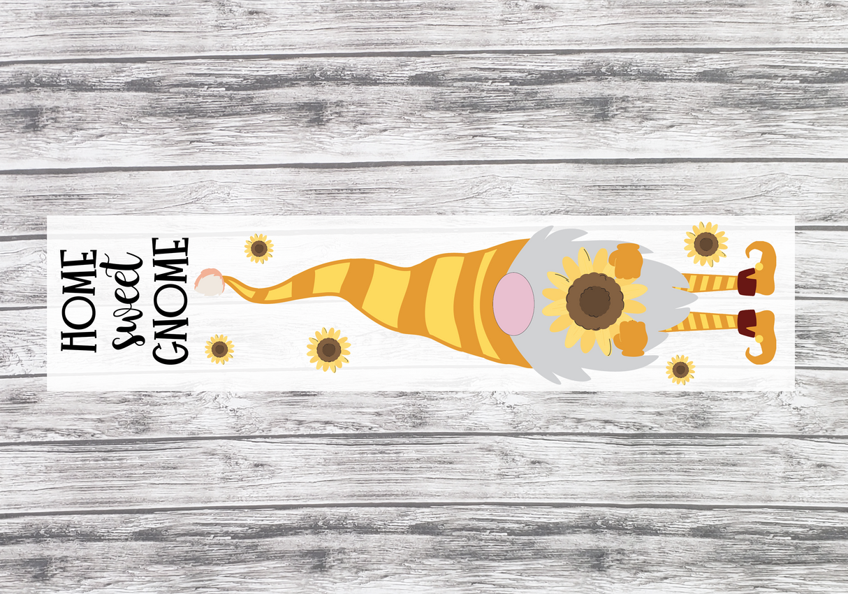 Home Sweet Gnome Sunflower Vertical Porch Leaner SVG