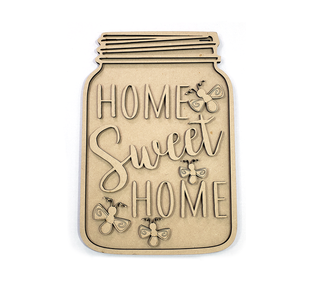 Home Sweet Home Fireflies Mason Jar Door Hanger - Lvl 1