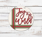 Joy to the World Stripes Door Hanger Unfinished Kit