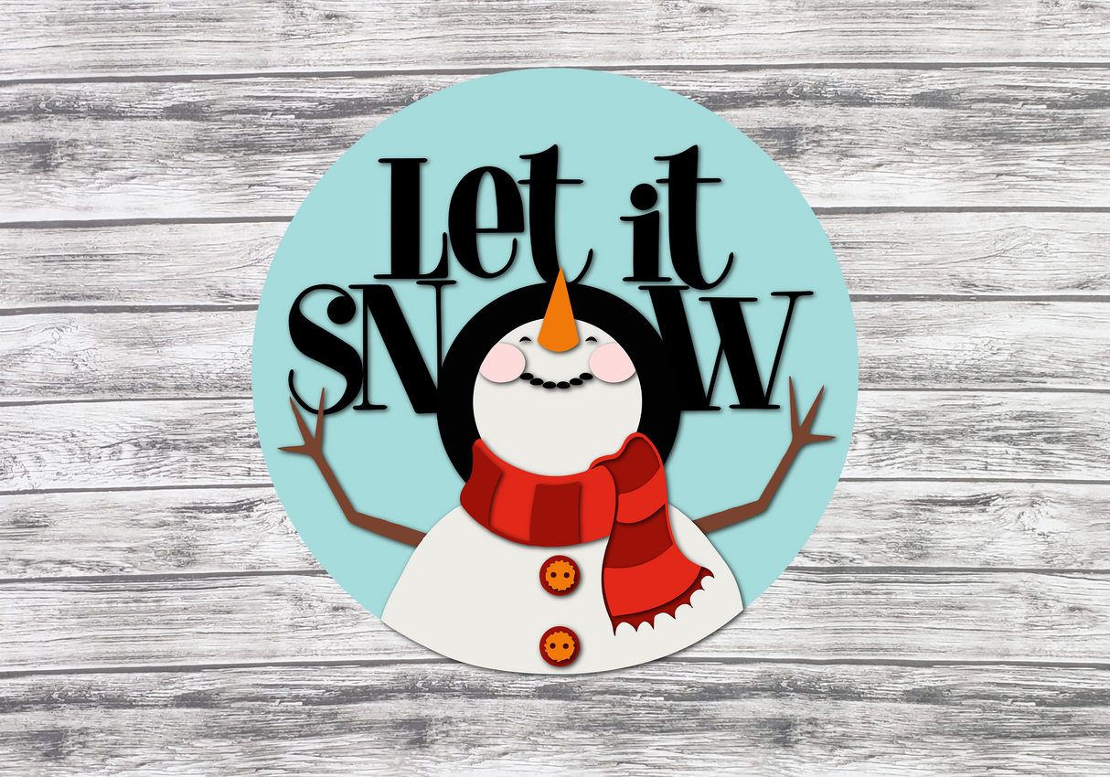 Let It Snow Snowman Door Hanger SVG