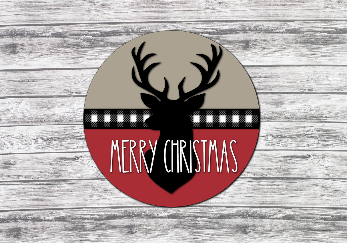 Merry Christmas Deer Head Door Hanger - LEVEL 1