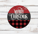 Merry Christmas Buffalo Plaid Door Hanger - LEVEL 1