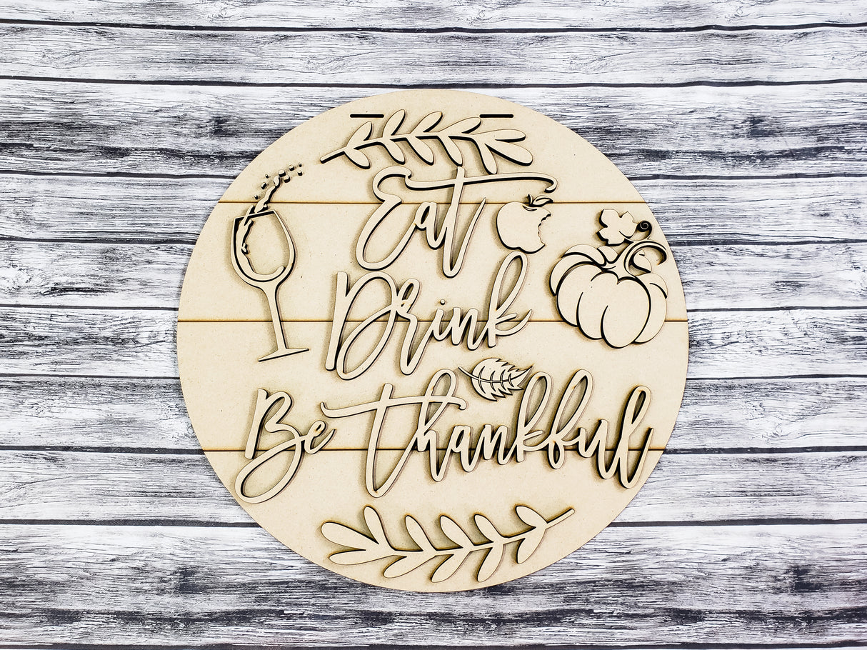 Eat Drink & Be Thankful Door Hanger - LEVEL 2