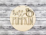 hello PUMPKIN 18inch Door Hanger Unfinished Kit