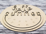 3D hello Summer Watermelon Door Hanger Unfinished Kit