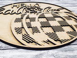 Hello Fall Buffalo Plaid Pumpkin Door Hanger - LEVEL 1