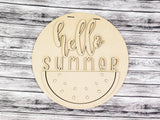 3D hello Summer Watermelon Door Hanger Unfinished Kit
