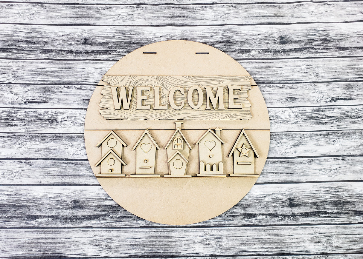 Welcome Tiny Birdhouses Door Hanger - Lvl 2