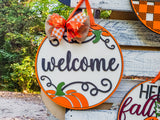 Welcome Pumpkin Flourish Door Hanger - LEVEL 1