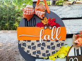 3D HELLO fall with Leaves Acorns and Leaf Overlay Door Hanger SVG