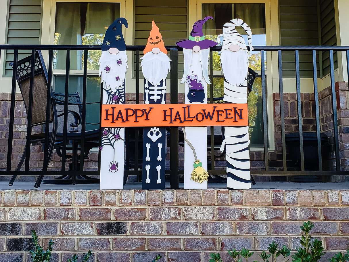 3D Happy Halloween Gnome Porch Leaner Unfinished Kit