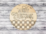 Merry Christmas Buffalo Plaid Door Hanger - LEVEL 1