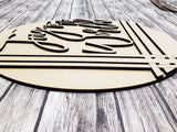 Joy to the World Stripes Door Hanger Unfinished Kit