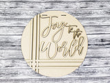 Joy to the World Stripes Door Hanger Unfinished Kit