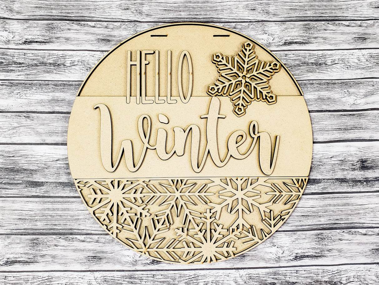HELLO Winter Snowflake Door Hanger - LEVEL 1