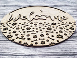 Welcome Dog Paws Door Hanger Unfinished Kit
