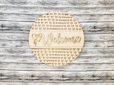 Welcome Small Heart Pattern Door Hanger - LEVEL 1