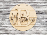 Monogram Welcome Door Hanger Unfinished Kit