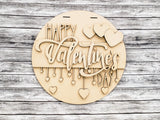Happy Valentine's Day w/ Hanging Hearts Door Hanger Unfinished Kit