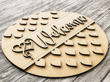 Welcome Large Heart Pattern Door Hanger Unfinished Kit